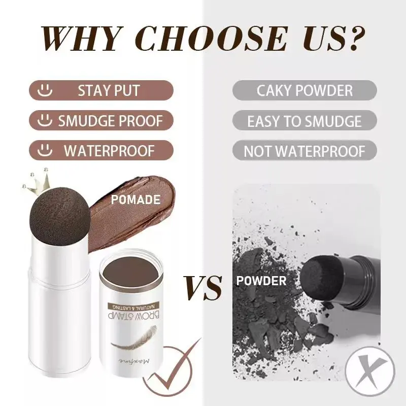 Eye-Brow Stamp Stencil Kit Waterproof Brow Stamp Shaping Kit Eyebrow Definer Eyebrow Filling Powder Stamp Women Makeup Tools