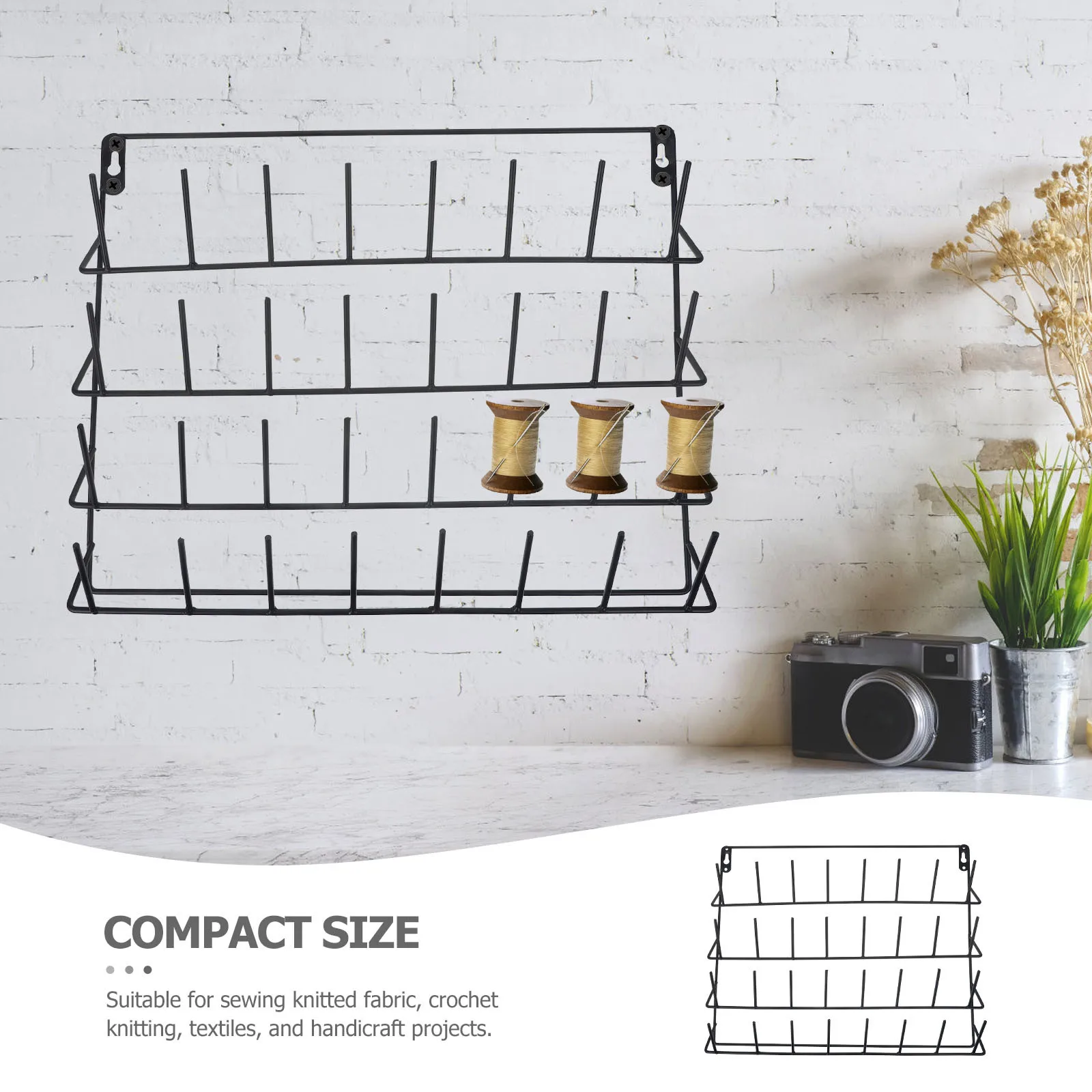 

32 Spools Thread Rack Iron Thread Holder Wall Mounted Sturdy Wear-Resistant Convenient Household Sewing Organizer