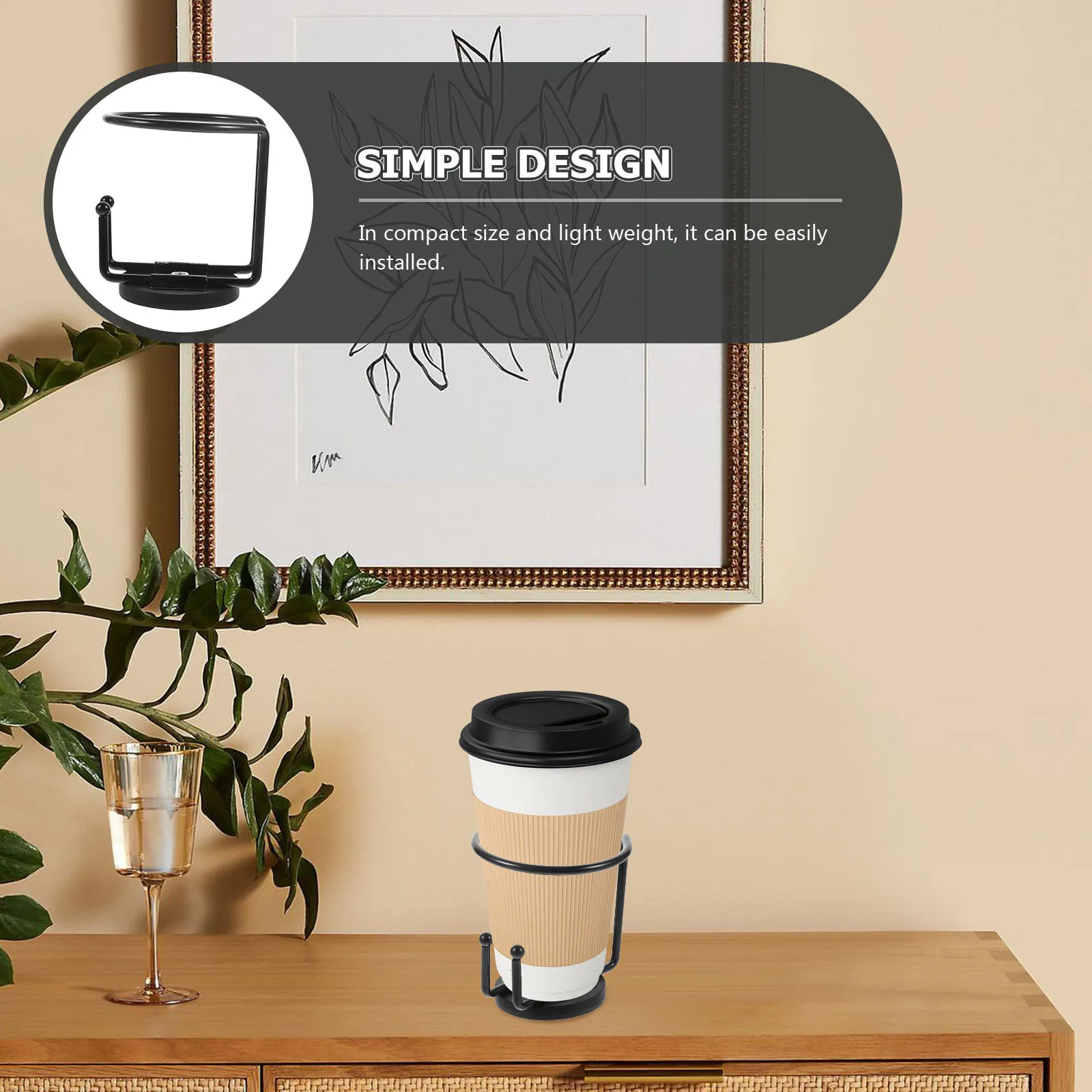 

Metal Cup Holder Multi-Functional Magnetic Base Sturdy Iron Drink Holder For Car Rv Boat Trailer Universal Cup Storage