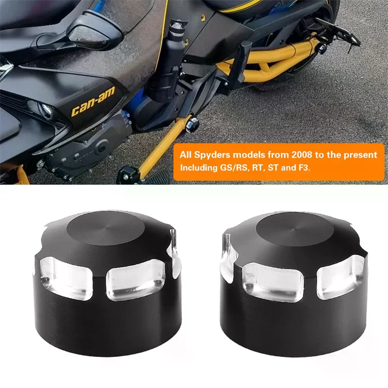 CNC Billet Aluminum Rear Inside Wheel Axle Nut Cover Fit For Can-Am Spyder Models 2008 To Present