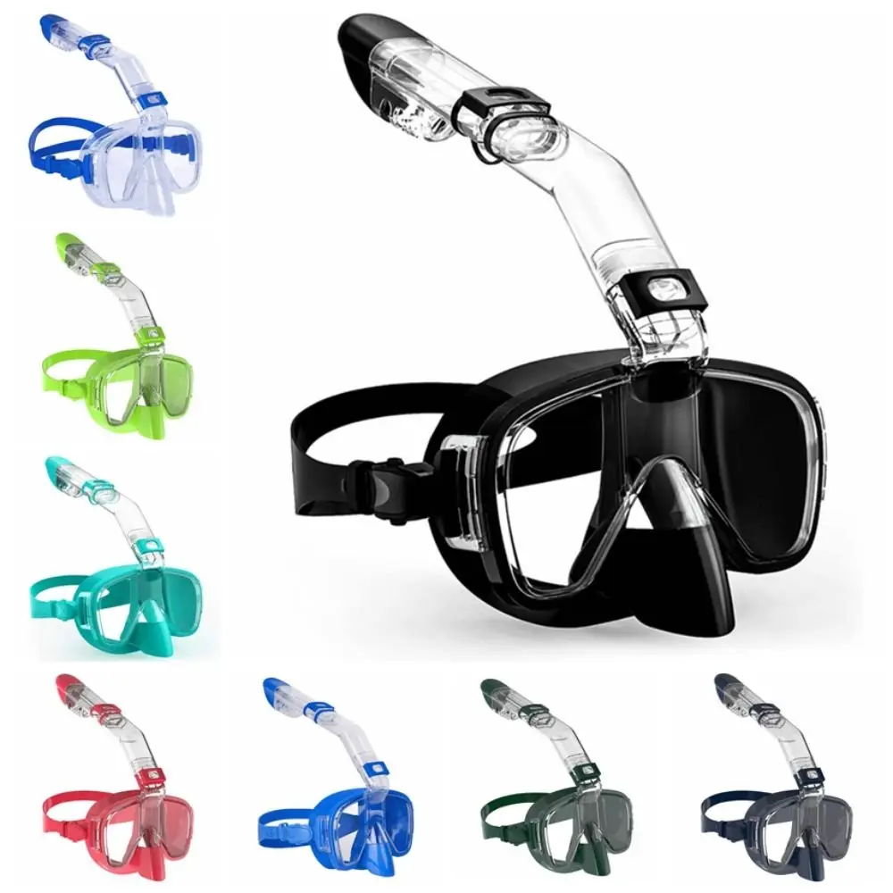 Anti-Fog Diving Masks Integrated Breathing Tube Waterproof Snorkel Mask Set Professional Light Transmittance