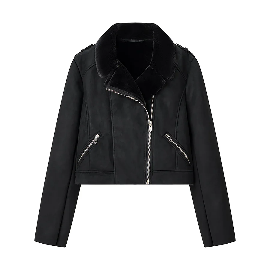 

Женское модное пальто с меховой отделкой 15RO