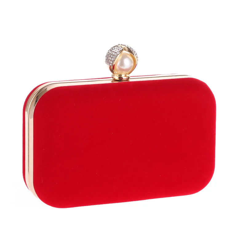 Fleece Pearl Buckle Diamond Dinner Bag Wedding Party Fashion Evening Women's Small Square Crossbody Bag Bolsas Marcas Originales