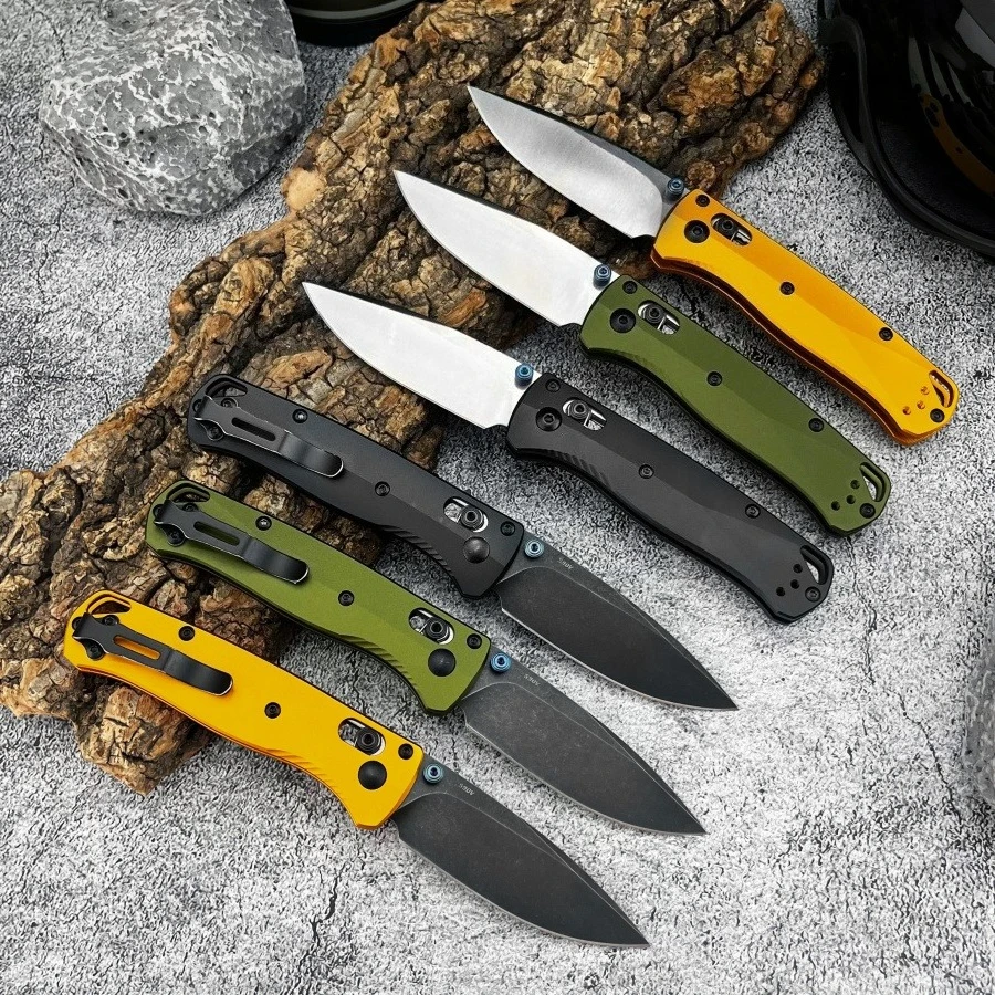 533BK-2 Mini Bugout Folding Knife D2 Blade Aluminum Outdoor Camping and Home Use Multi-functional Knife Practical Cutting Knife