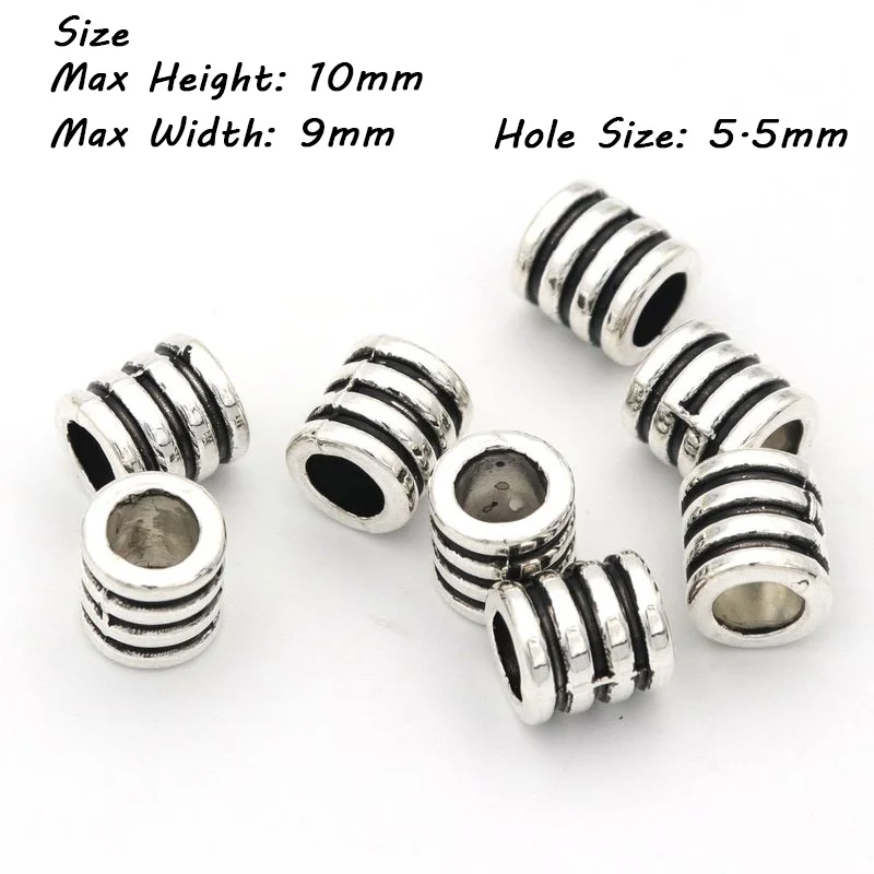 Tibetan Silver Color Ladybug Big Hole European Metal Loose Spacer Beads For Jewelry Making Diy Finding Needlework Wholesale