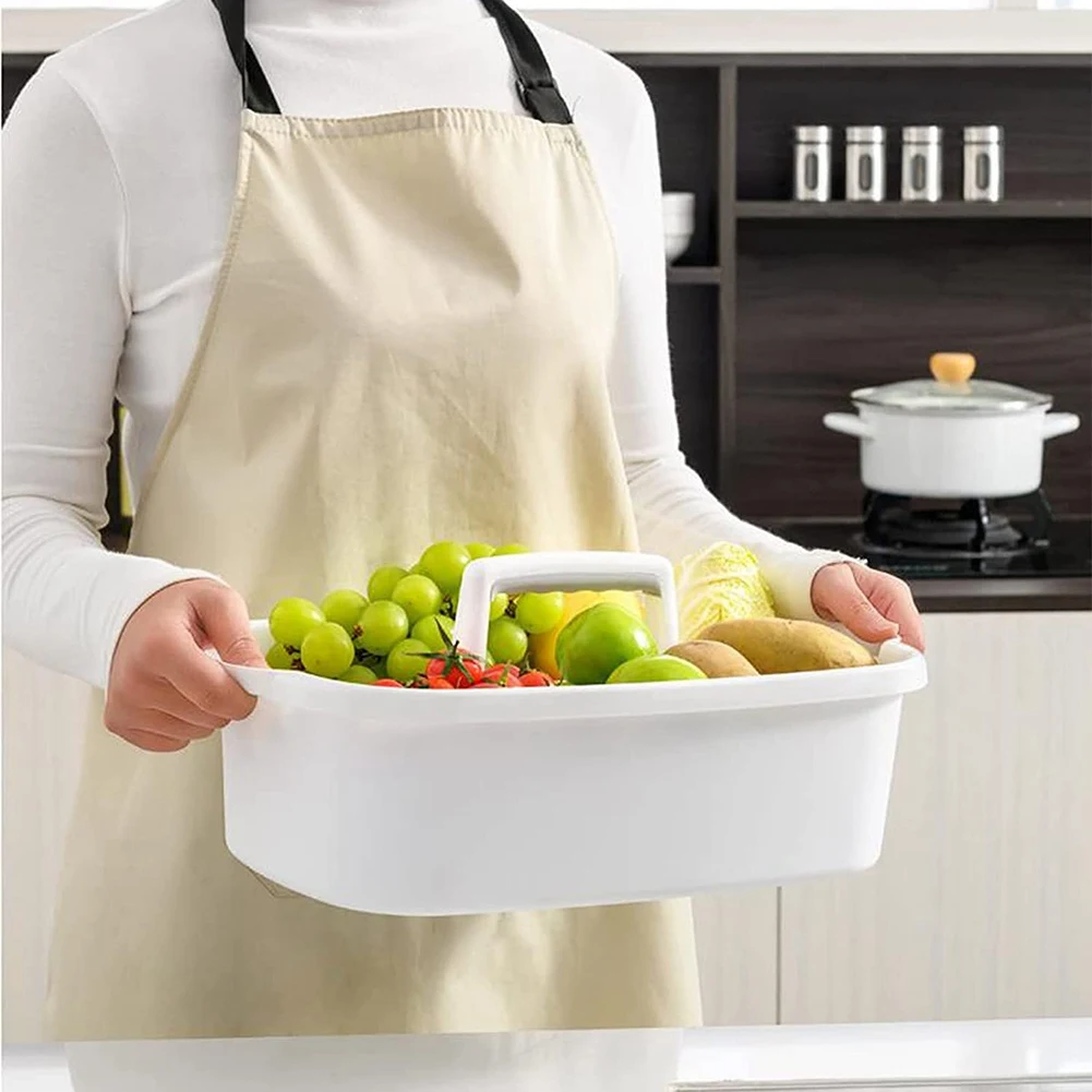 

Shower Caddy Tote Organizer Basket with Handle for Bathroom, White