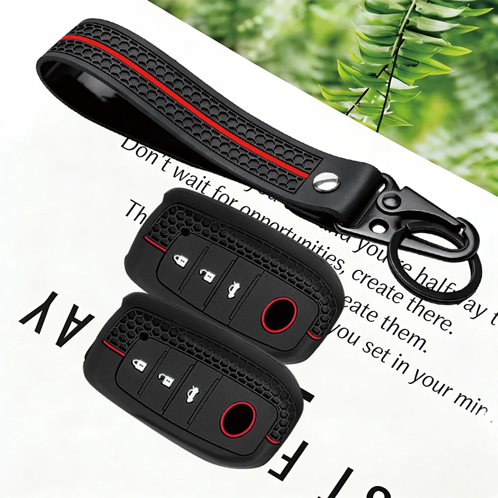 Keychain For Toyota Corolla Hatchback Cross Yaris Cross Prius Hilux Land Cruiser LC200 LC250 LC300 Silicone Car Key Case Cover - view 4