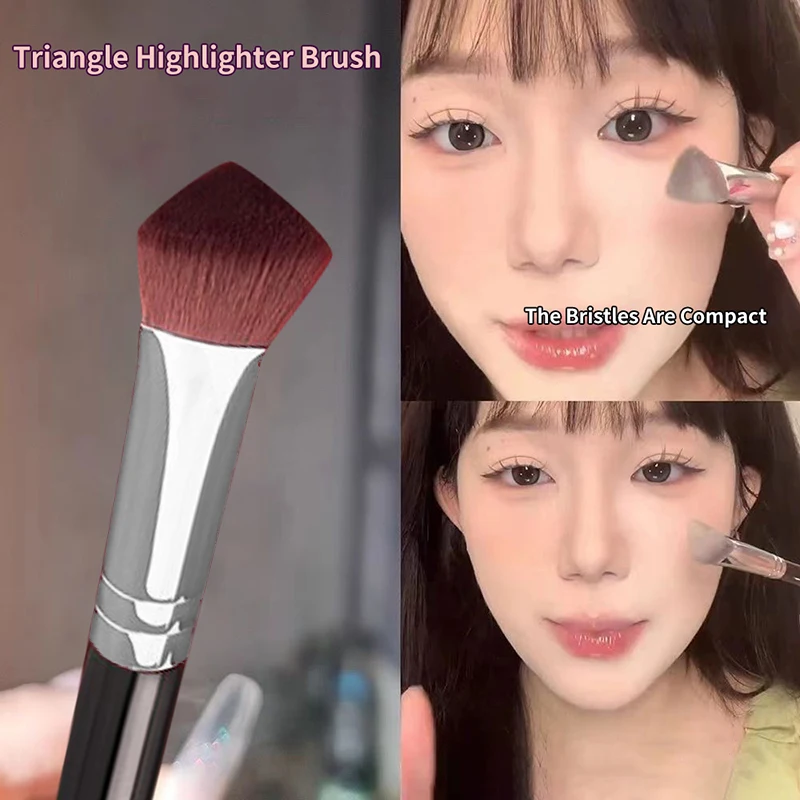 แปรงสามเหลี่ยมรูปร่างผมสังเคราะห์ Foundation Highlighter แปรงมุม Highlighter แปรง Face Contour Foundation คอนซีลเลอร์
