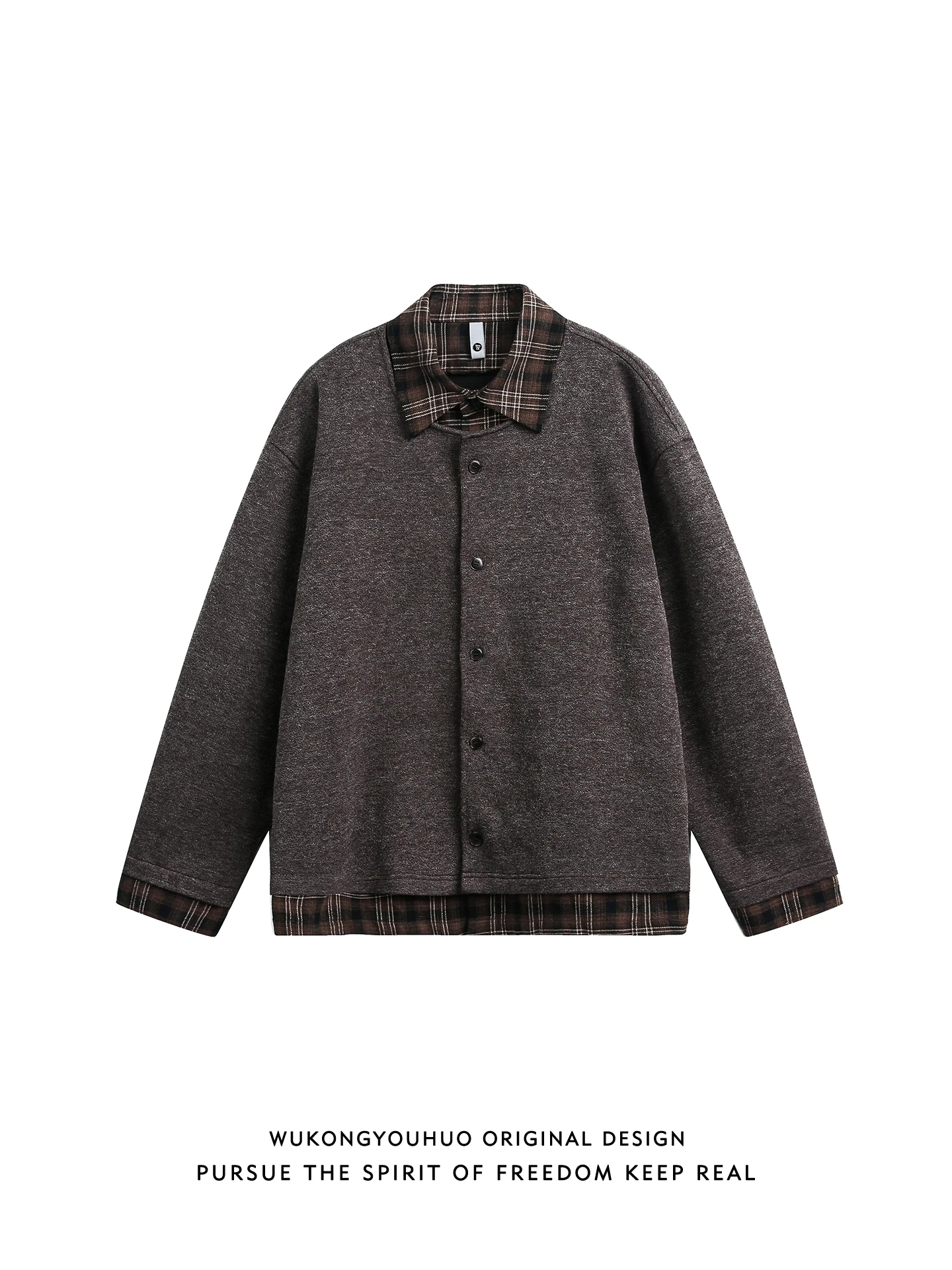 

Повседневная свободная куртка с рисунком, искусственная двухсекционная куртка для мужчин и женщин, брендовая модная осенняя верхняя одежда для отдыха с пуговицами