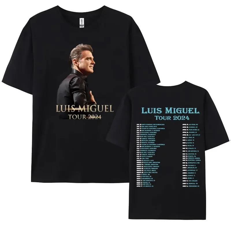 Vintage Luis Miguel Tour 2024 Graphic T Shirt Men Women Harajuku Hip Hop Rock T-shirt Man Casual 100% Cotton Short Sleeve Tshirt