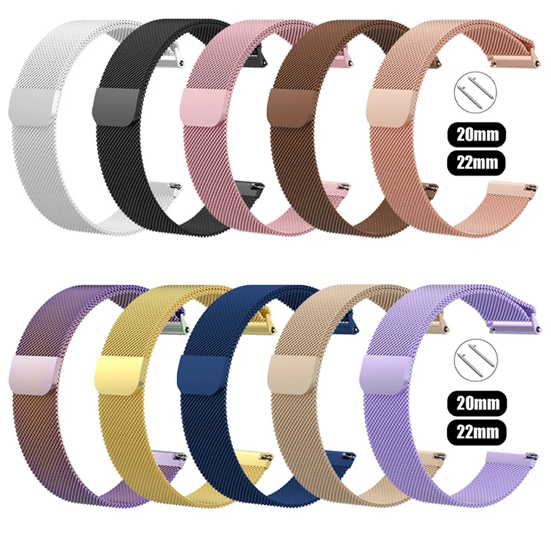 Milanese Loop Strap For Samsung Galaxy Watch 6 5 4 44mm 40mm 6 Classic Active 2 22mm 20mm Bracelet Huawei Gt Magnetic Watch Band