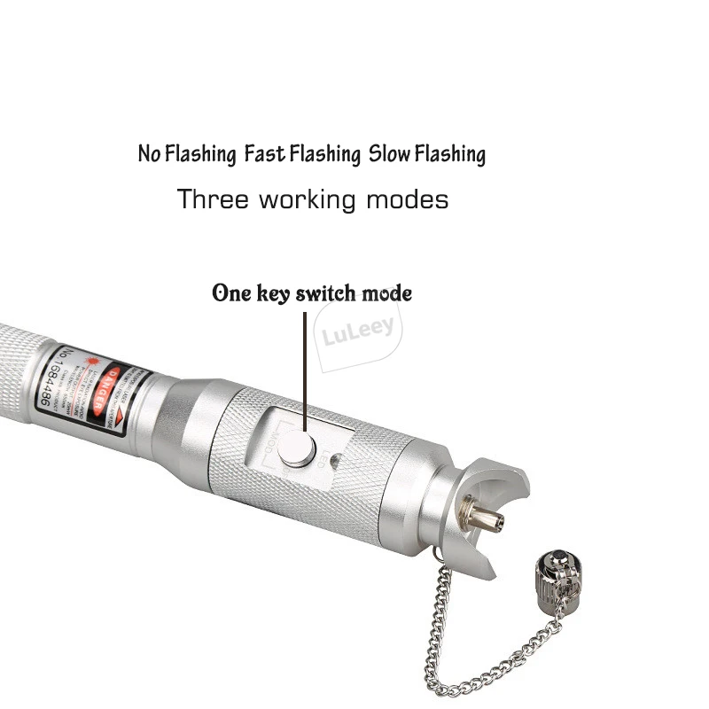 Fiber Light pen fiber breakpoint detection 10km 20mw 30mw 30km all-metal body silver color pen