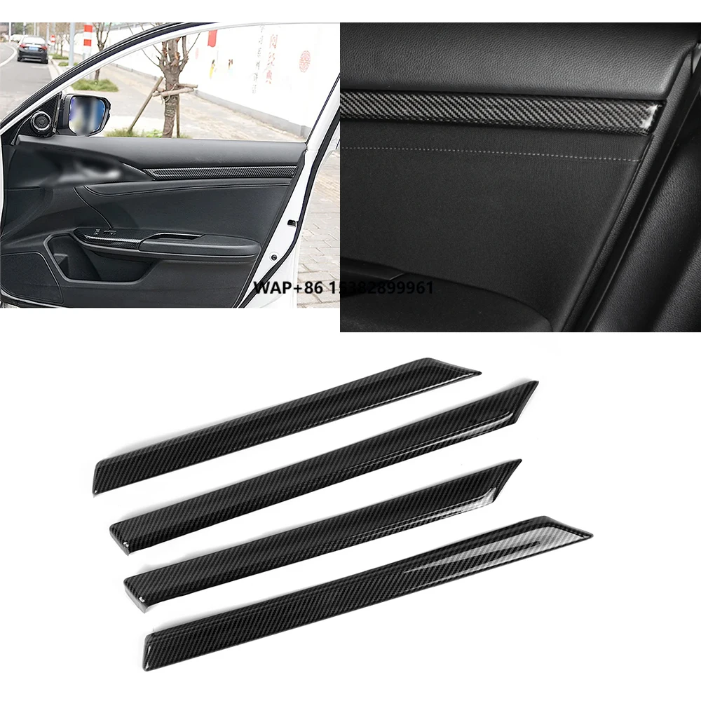 

Комплекты внутренней отделки из углеродного волокна, дверная панель, полоса, наклейка, автомобильные аксессуары для 10-го поколения 2016 2017 2018 2019 2021