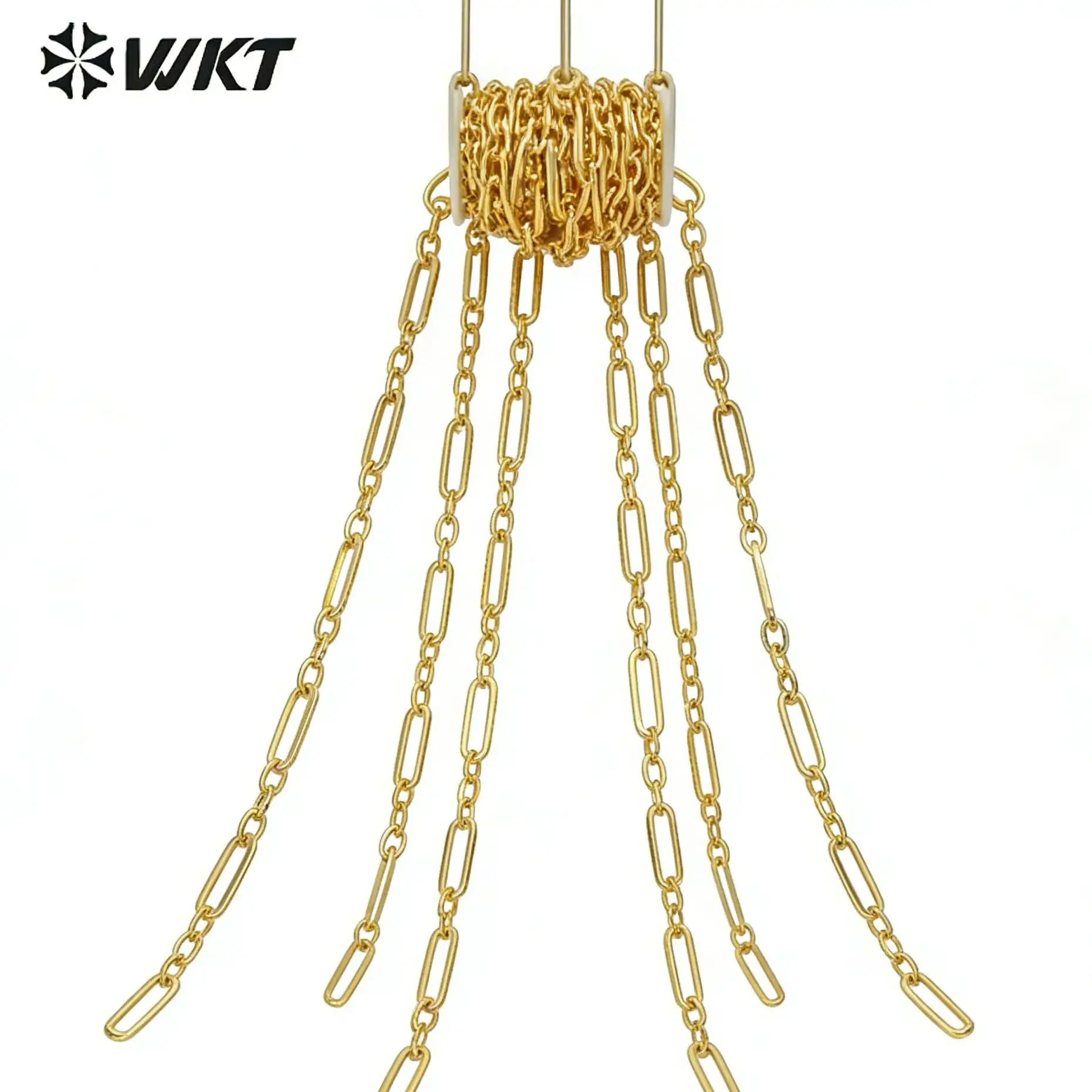 BC155 Very amazing big chunky hand make yellow brass chain with resist tarnishable gold electroplated fashion punk style chain