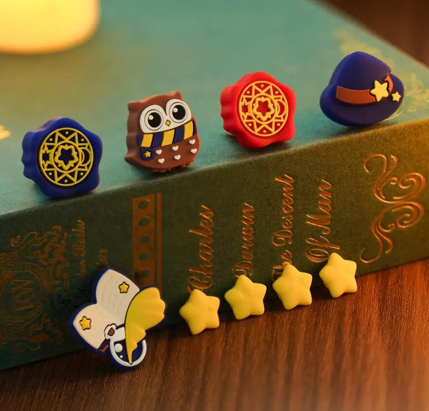 Волшебный школьный силиконовый мягкий D-pad с перекрестной кнопкой, наклейка на клавишу ABXY, внешний стикер для переключателя Oled NS Joy-con, Стик для большого пальца, крышка для захвата