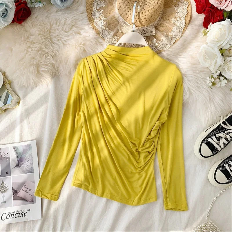 

Женские пуловеры для тонкого тела, весенние тонкие футболки с длинными рукавами, женские тонкие топы с тонкими косточками