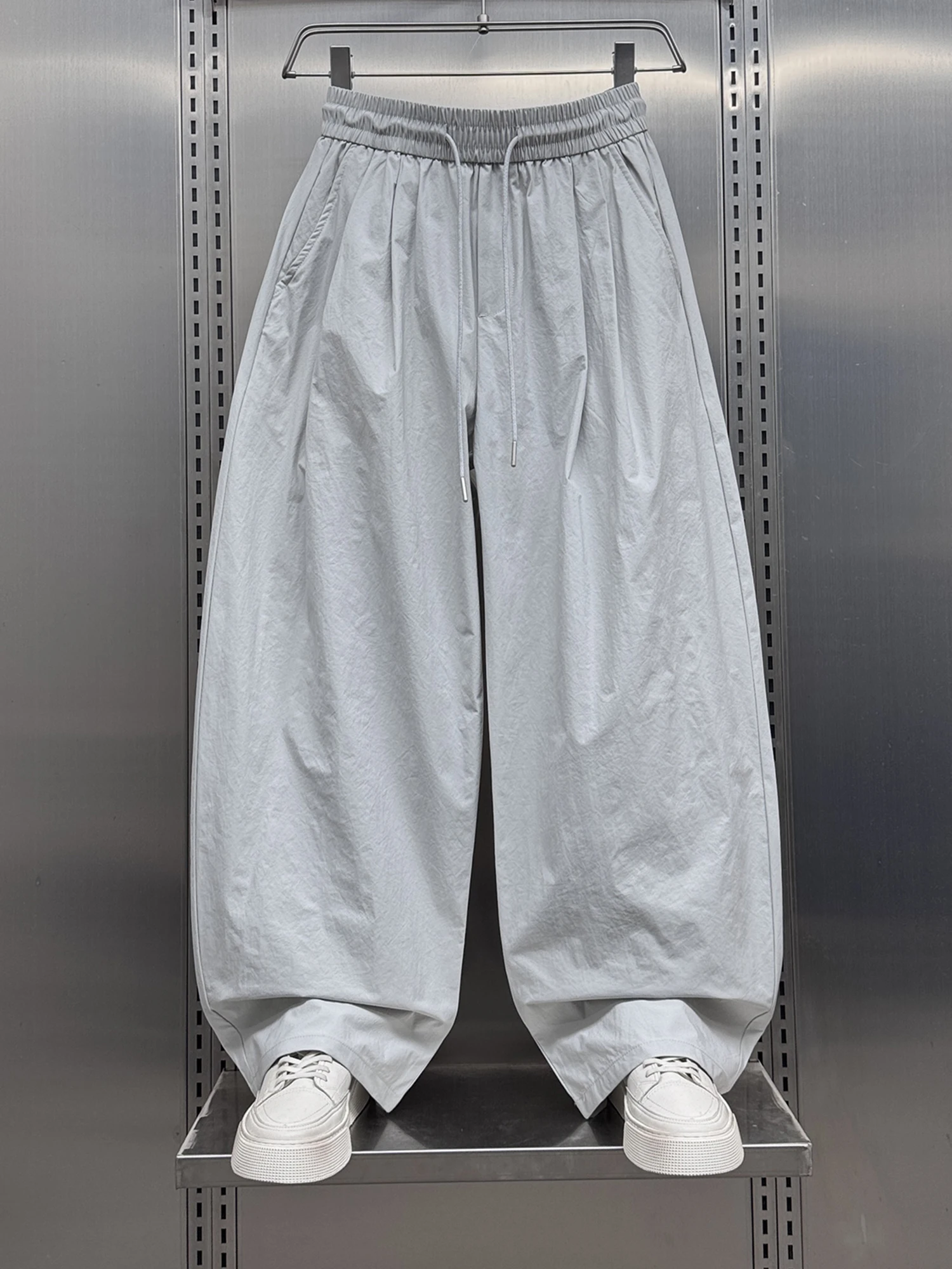 

Summer Qui Dry Outdoor Casual Pants Loose Straight Blade Men's Sports Trousers Dstring Design Casual Pants for Teens