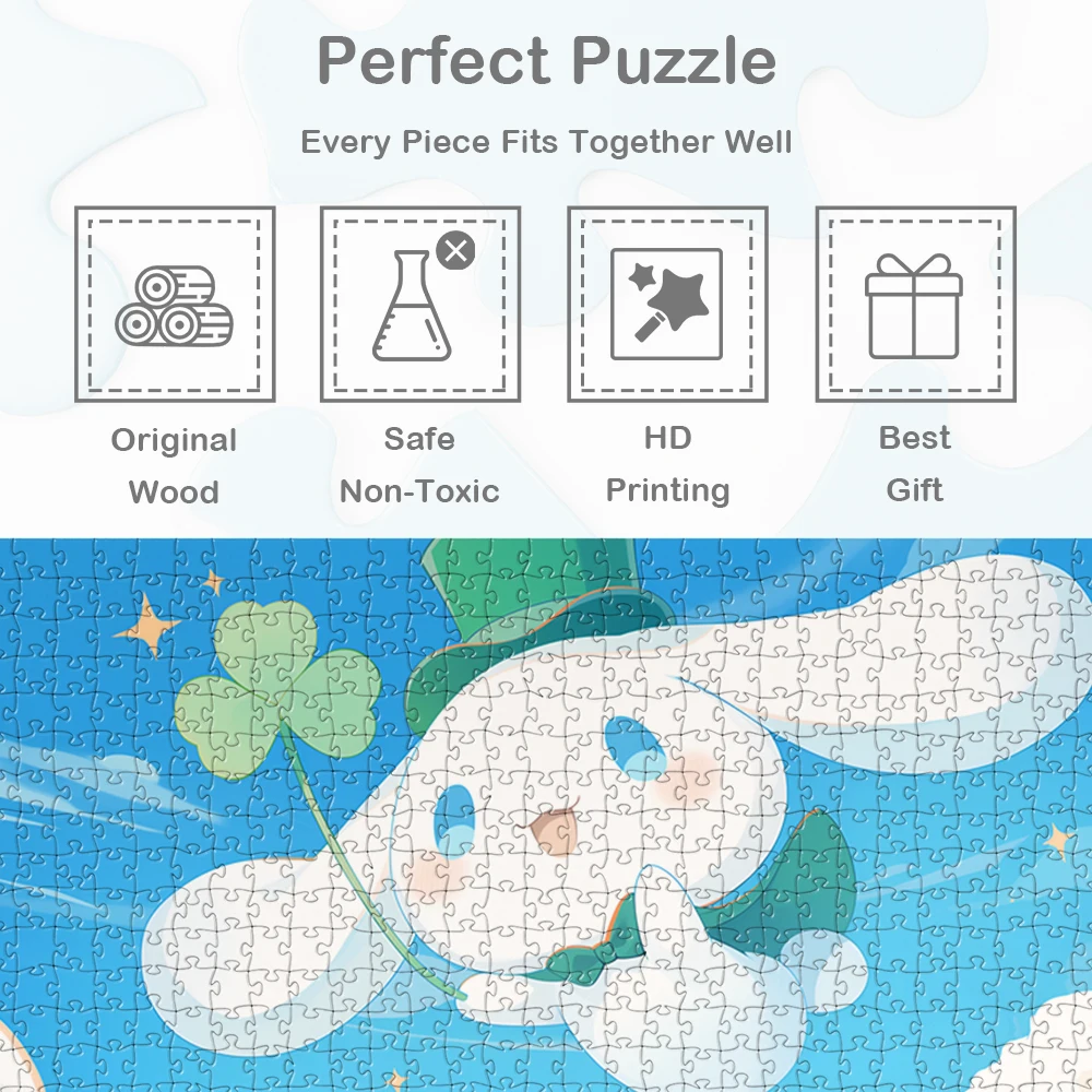Cinnamoroll DIY จิ๊กซอว์ปริศนาคลาสสิก Sanrio ตัวอักษร Montessori Fidget ของเล่นปริศนาสําหรับผู้ใหญ่น่ารัก Cloud ปริศนาขนาดใหญ่เกม