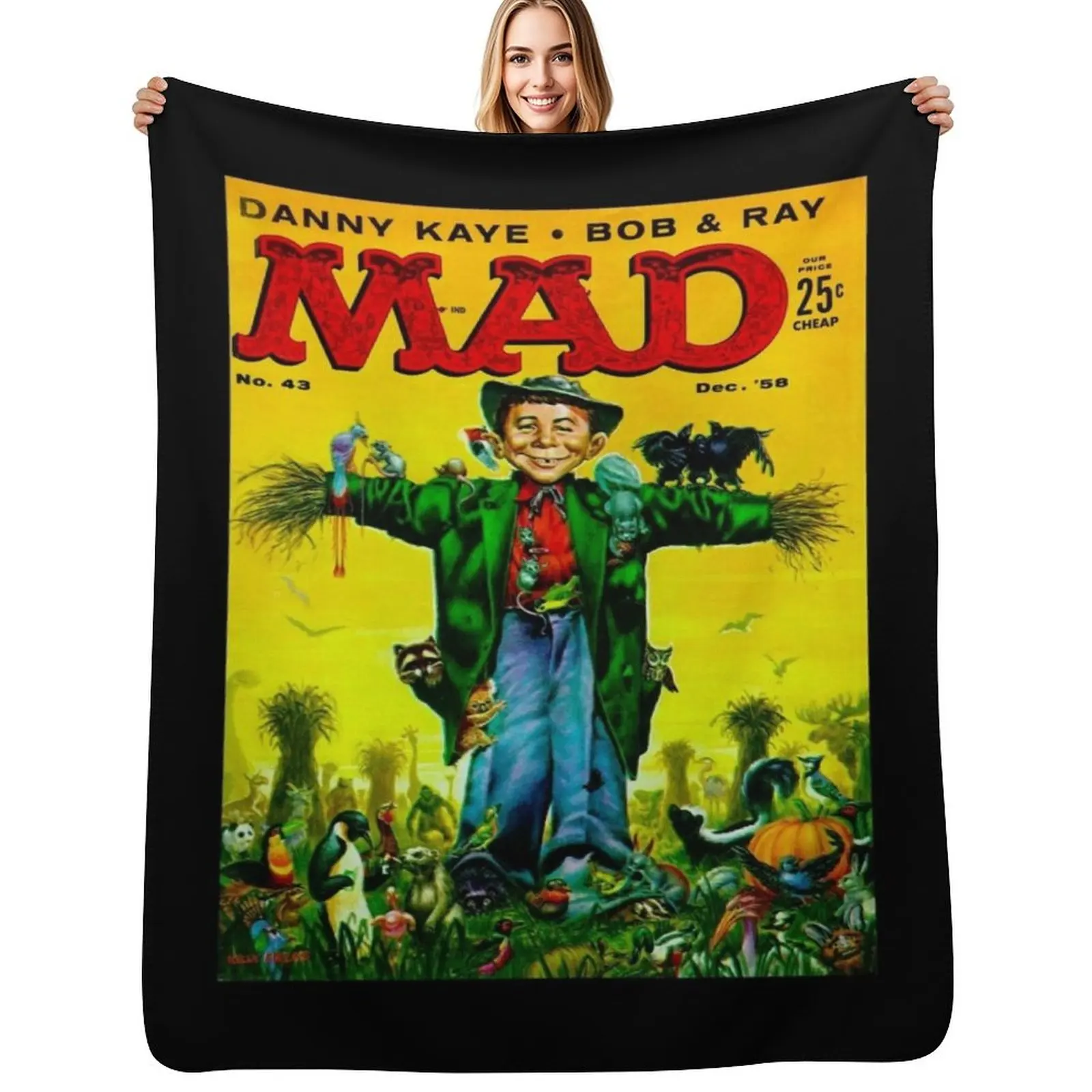 

IT'S TRUE, A CLASSIC MAD MAGAZINE COVER ART!!! Throw Blanket All Season Soft Lightweight Blanket for Home