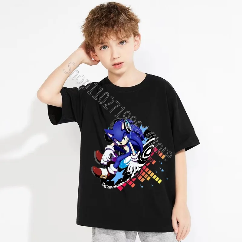 Neue Sonics Kind Baumwolle Nette Kleidung Jungen Mädchen T Shirts Kühlen Bequemen Cartoon Anime Grafik Druck Hemd Geburtstag Party Geschenke