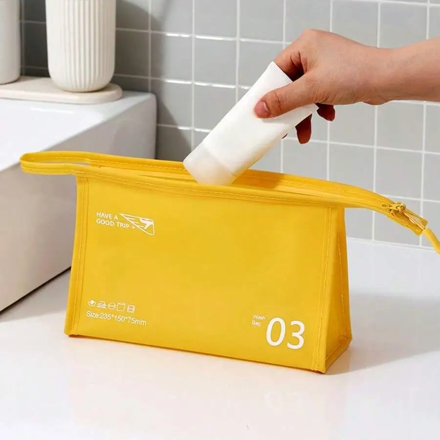 

Водонепроницаемая женская сумка на молнии, однотонная летняя косметичка из ПВХ с дофамином, дорожная сумка для хранения стирки и туалетных принадлежностей