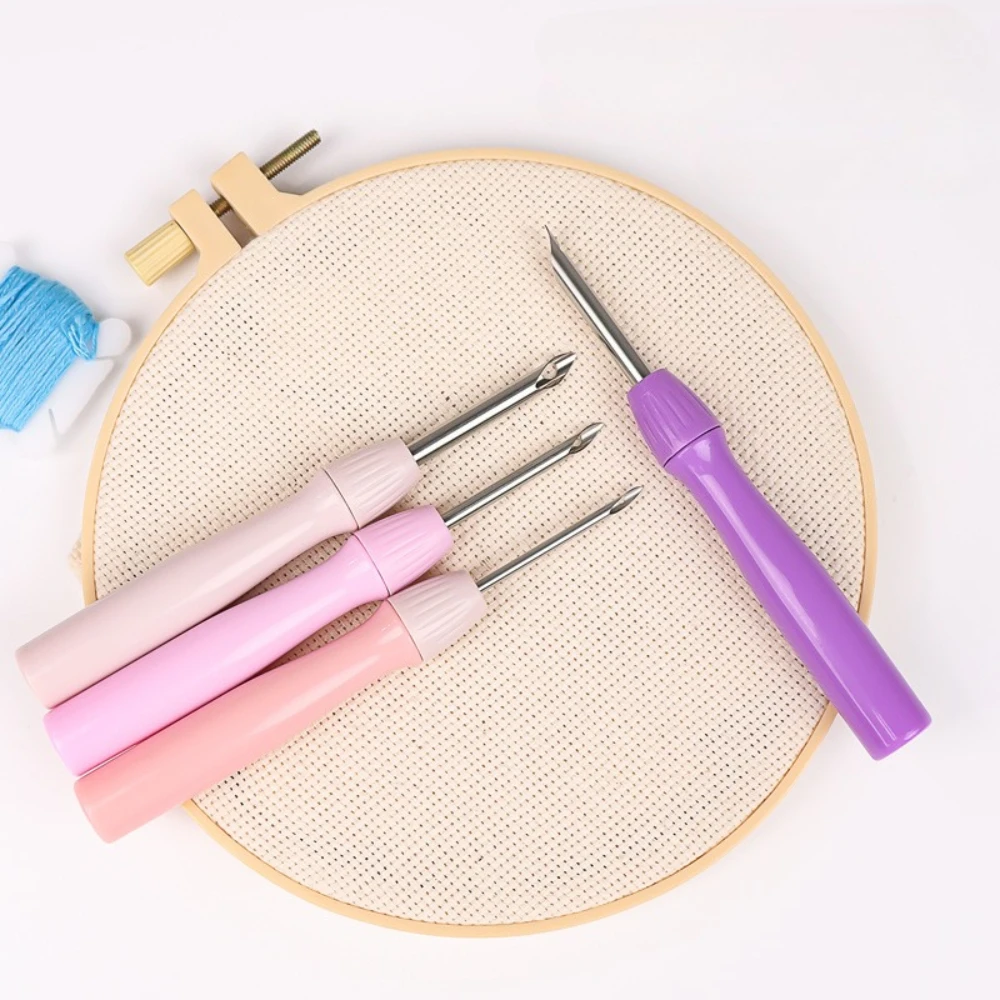 Adjustable Punch Needle Tool Set with 3 Interchangeable Tips & Threader (5, 3.5, 2.5mm)
