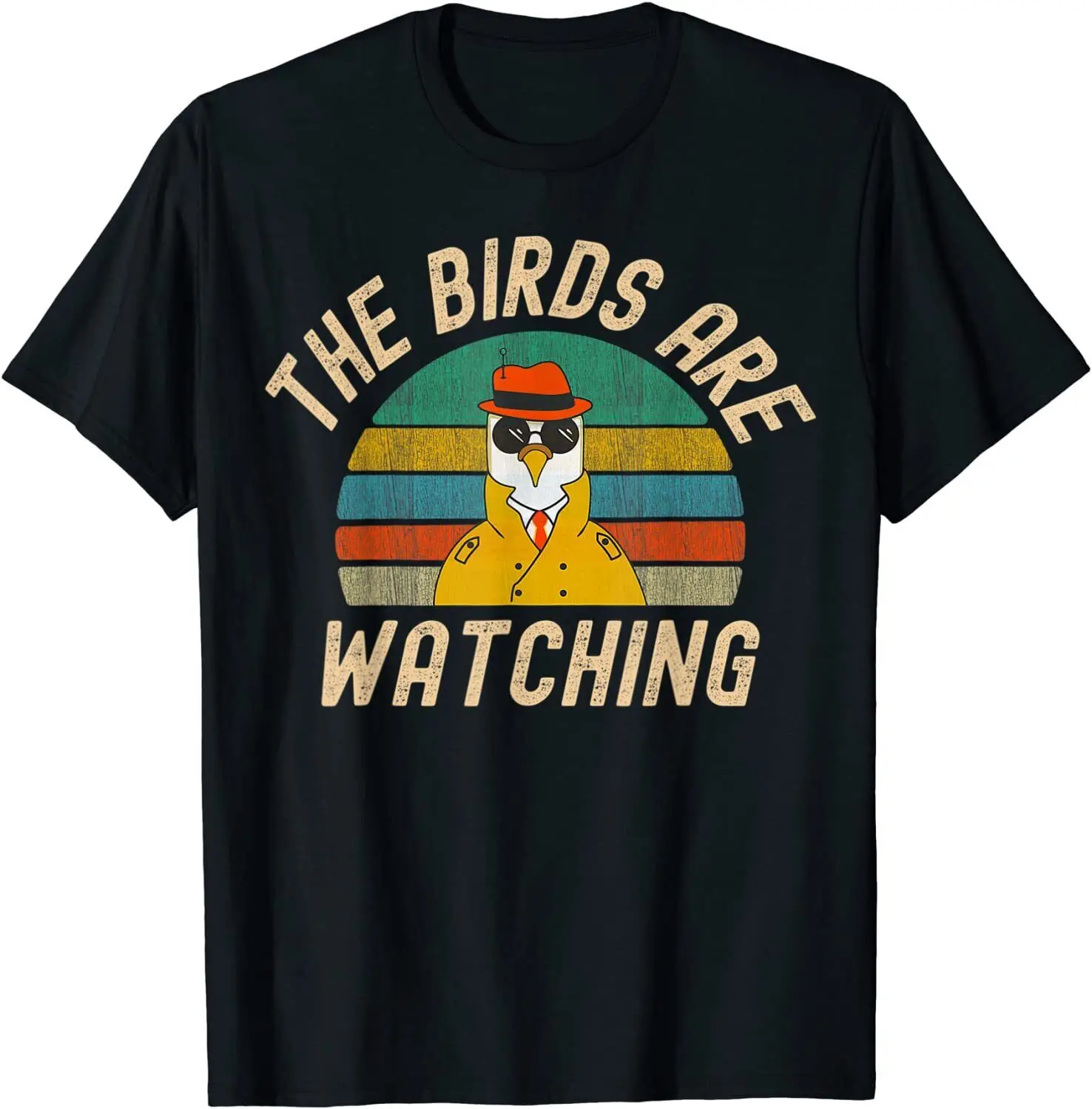 

NEW! The Birds Are Watching Wake Up America Birds Not Real T-Shirt - MADE IN USA