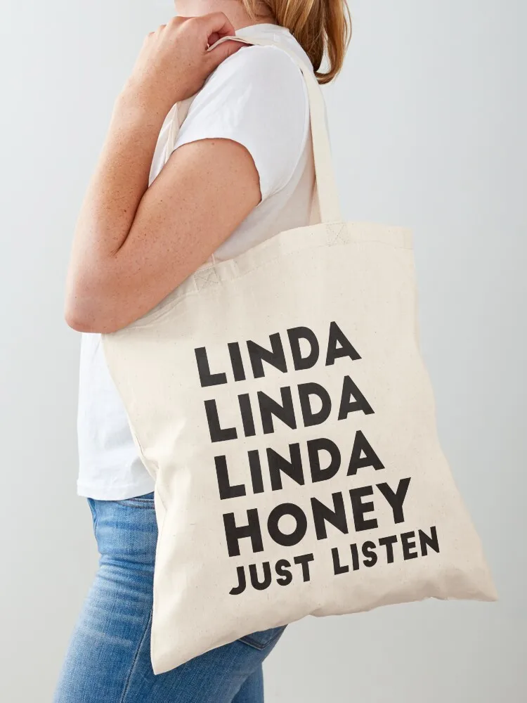 

Linda Honey Just Listen Tote Bag Portable shopping bag women bag Canvas shopper bags