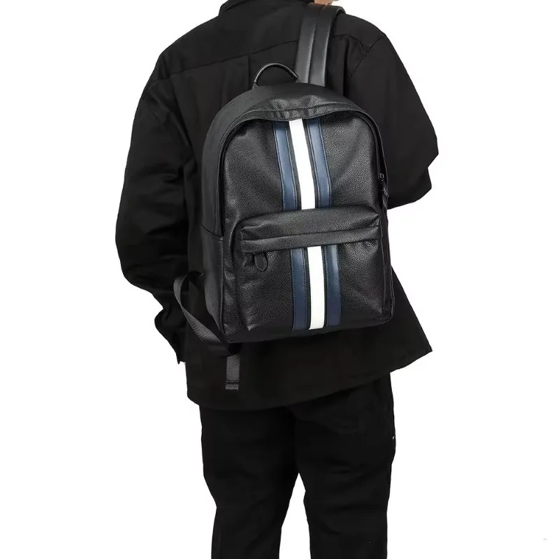 Luxury Striped Men's Backpack Fashion Travel Backpack Men Large Capacity Business Laptop Backpacks For Men Student School Bag