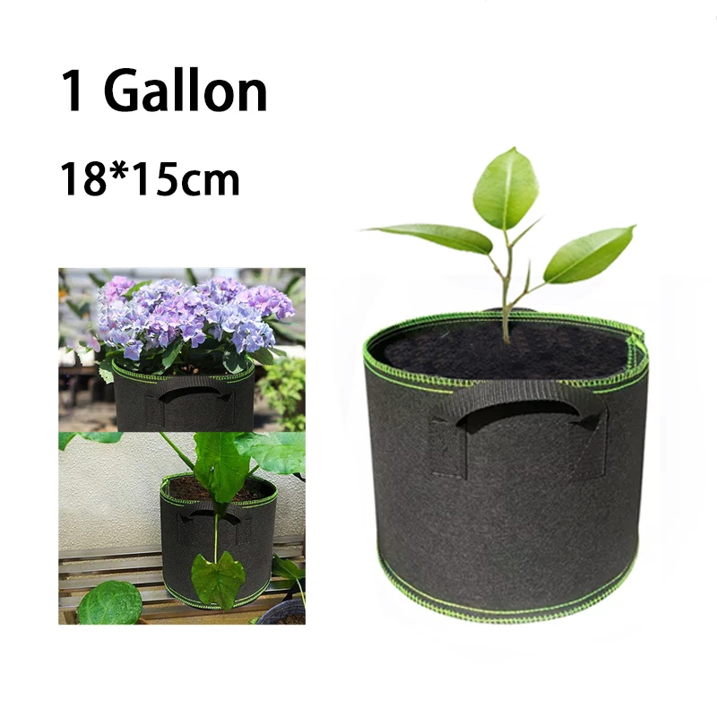 1 Gallon Hand Held Plant Grow Bags Tree Pots Fabric Planting Garden Tools Jardin Growing Bag Vegetables Planter Bags D1