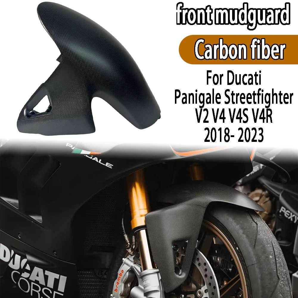 

For DUCATI Panigale V4 V4R V4S Streetfighter V4 2018- 2023Carbon fiber splash guard wheels front mudguard motorcycle accessories