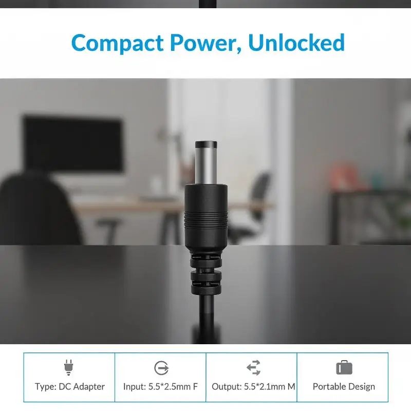 Universal USB to DC 5.5*2.1mm Charging Cable 5V Power Cord with 8 Connectors for Office Small Electronic Devices