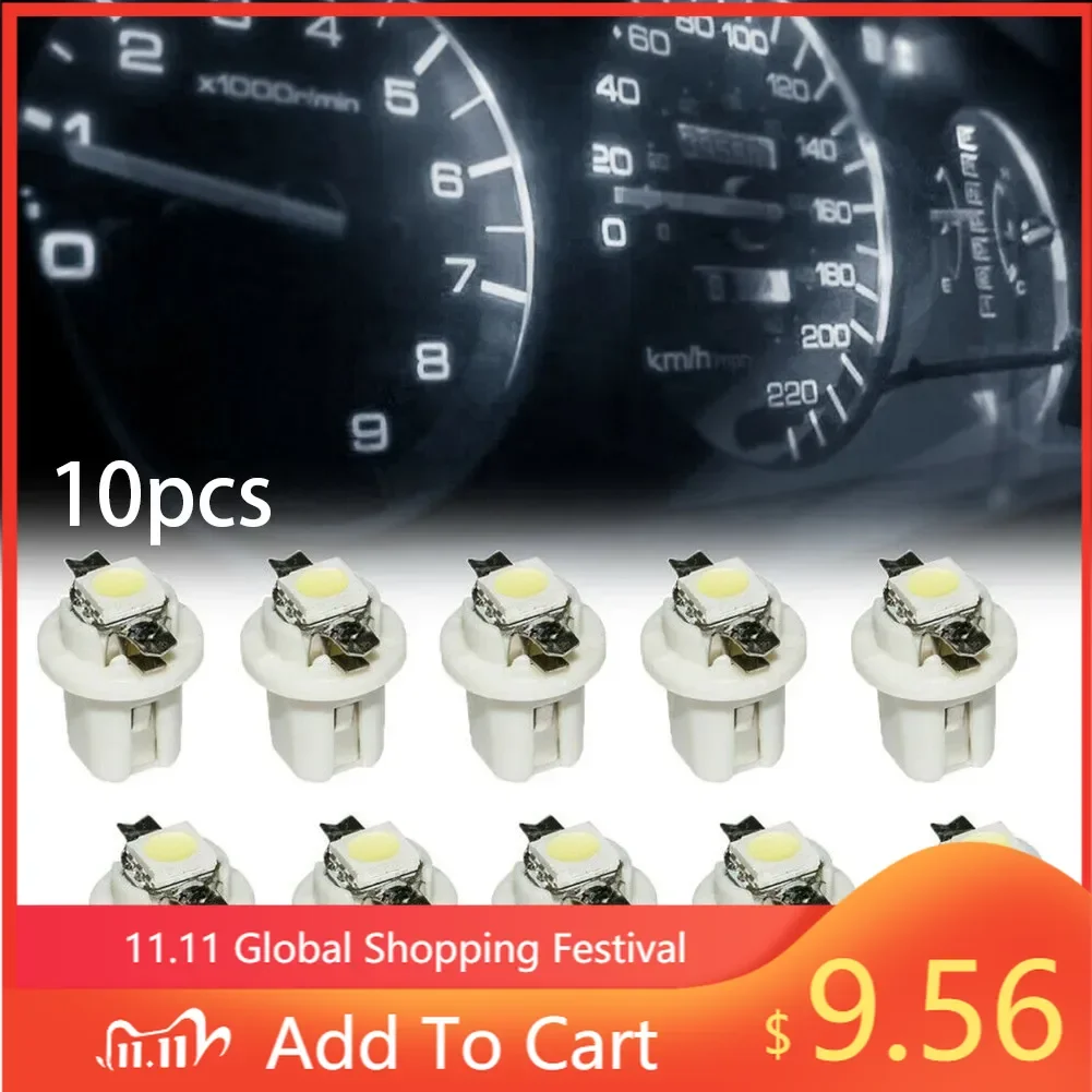 

10X T5 B8.5d Car Instrument LED Lights Car Dashboard Speed Indicator Light Bulb Cars Lamp Accessories Dashboard Side Switch Lamp