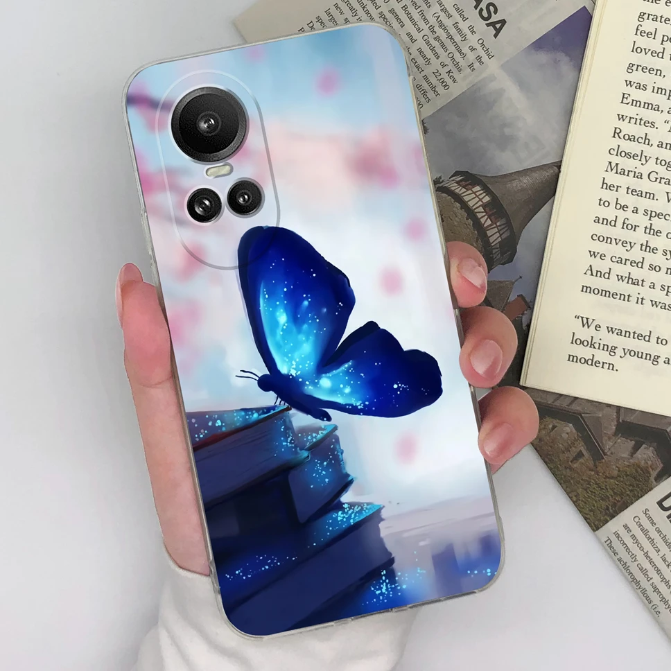 Etui na telefon Oppo Reno10 10 Pro 5G Pretty Flowers Clear Soft Silicone TPU Back Cover Capa For Oppo Reno 10 10Pro Fundas Coque