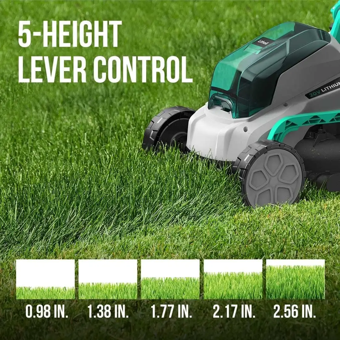 Imagem -02 - Cordless Elétrico Lawn Mower Brushless Motor Cortadores de Jardim Quintal e Farm Heights 4.0ah Bateria 20v 13