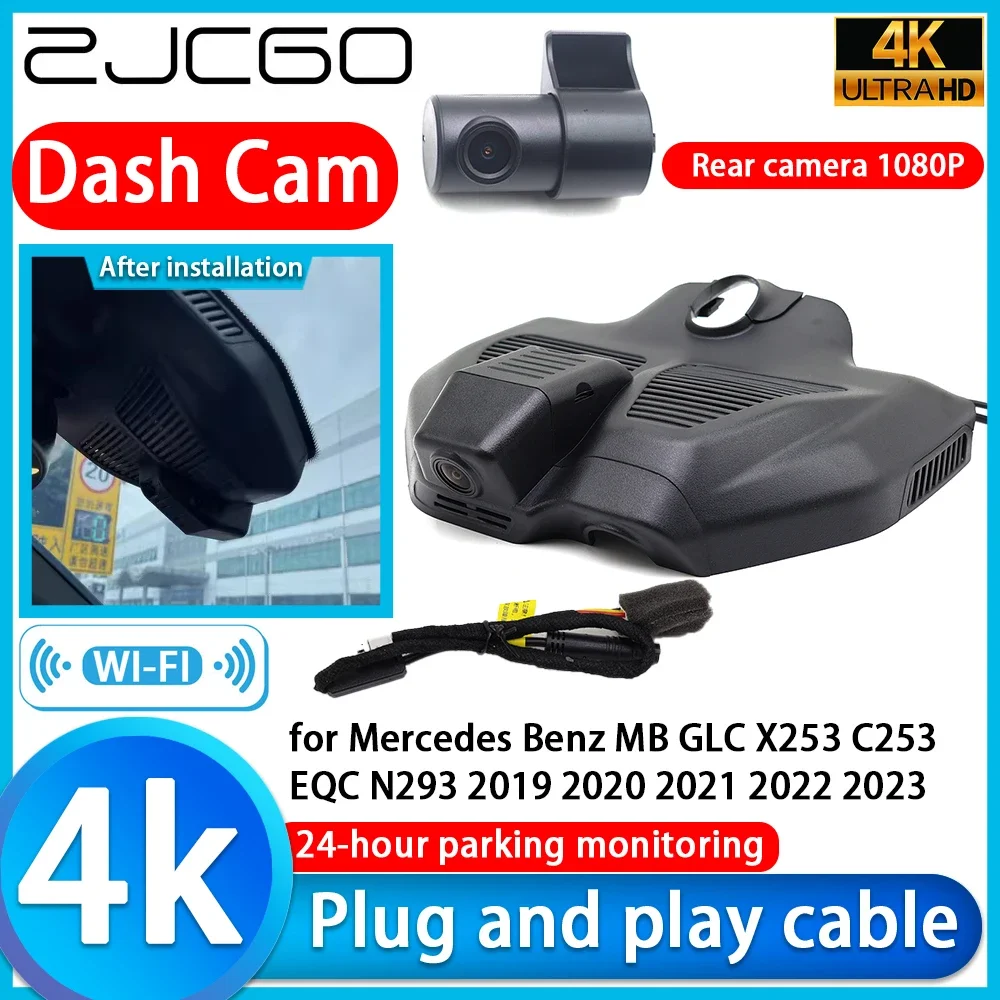 

ZJCGO Video Recorder 4K UHD Plug and Play DVR Dash Cam for Mercedes Benz MB GLC X253 C253 EQC N293 2019 2020 2021 2022 2023