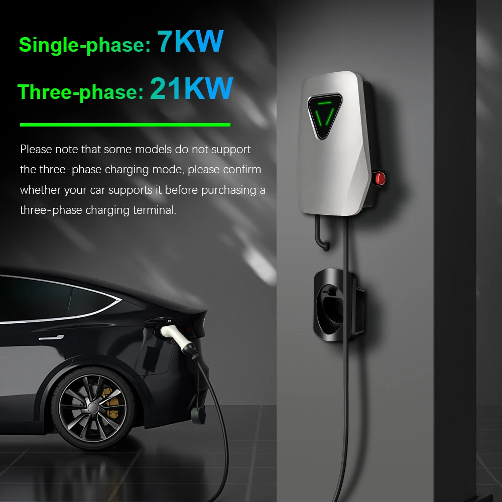 Camason EV car charger  IEC 62196-2 Plug type 2 Electric Vehicle charging station wallbox 220V/7kw 3 phase 21kw pole terminal