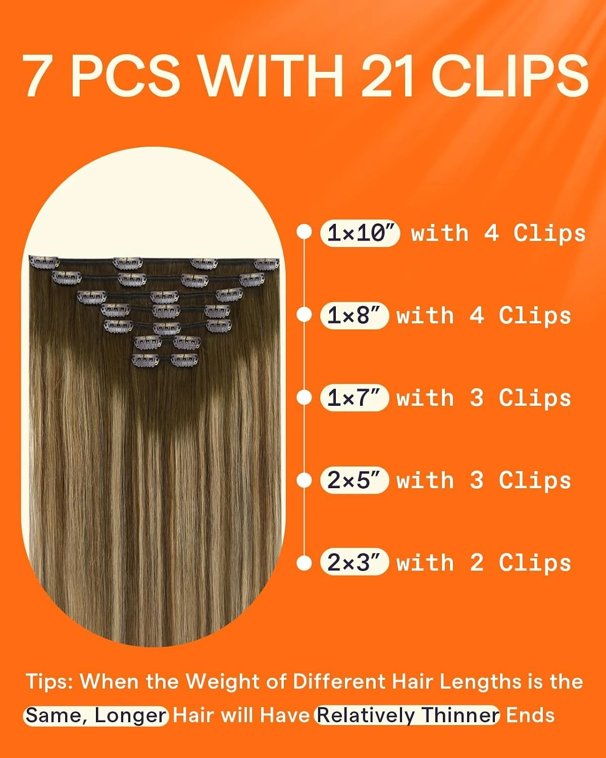 Full Shine Clip on Human Natural Hair Extensions 7 Pcs Weave Clip in Remy Straight Hair for Women