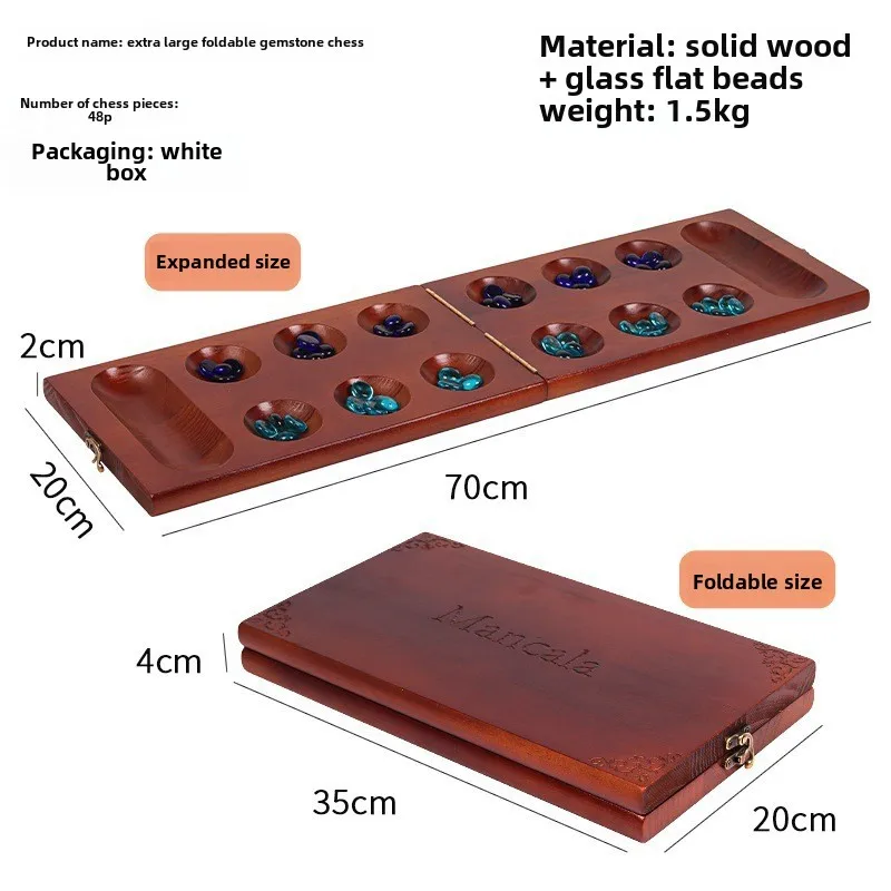 Catur Afrika Mancala Kuno: Set catur kayu solid dipasangkan dengan butiran batu yang indah dan adalah permainan papan yang penting