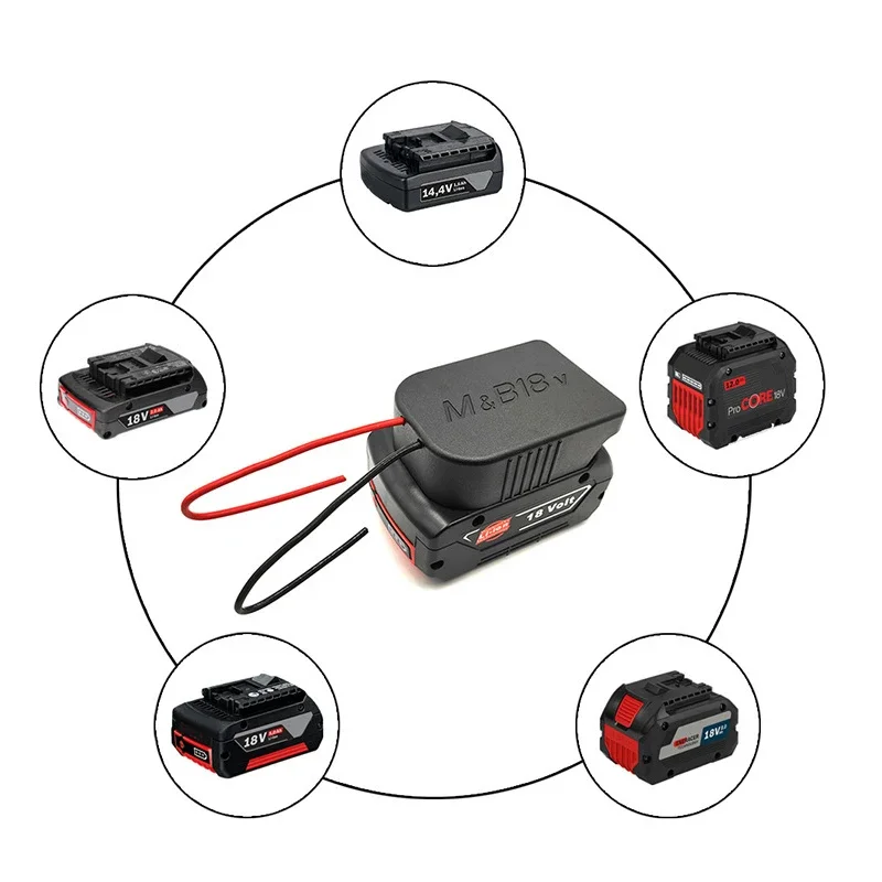 Battery Adapter For Makita For Bosch Adapters 18V Battery Power Connector Adapter Dock Holder DIY 12 Awg Wires Connectors Power