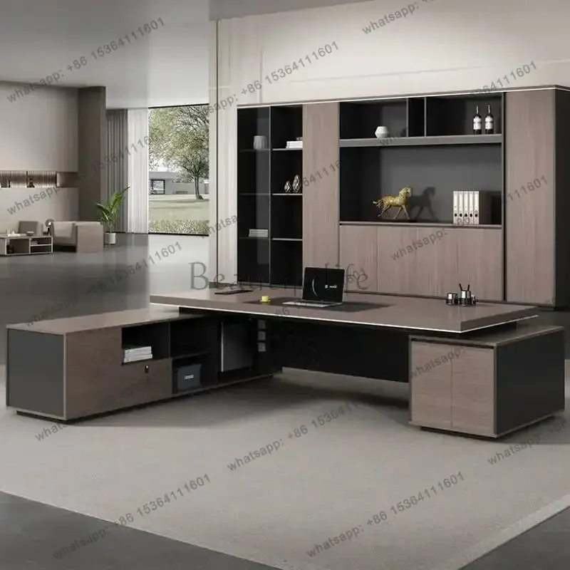 FG Designer Executive Office Desks Luxury Asthetic L Shaped Adjustable Office Desks Organizers Escritorio Oficina Trendy Furnitu