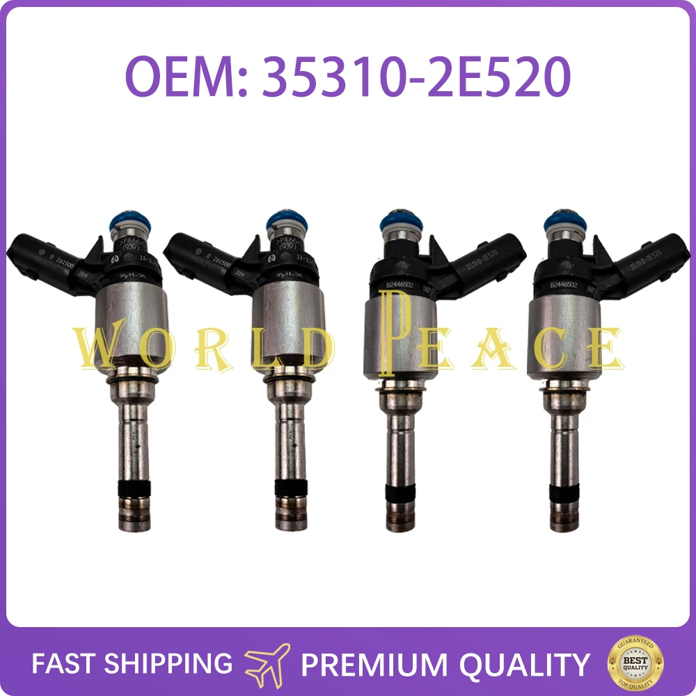 

4PCS Brand New Fuel Injector 35310-2E520 353102E520 Fit For 2014-2016 Kia Forte Soul Hyundai Elantra Tucson 2.0L L4