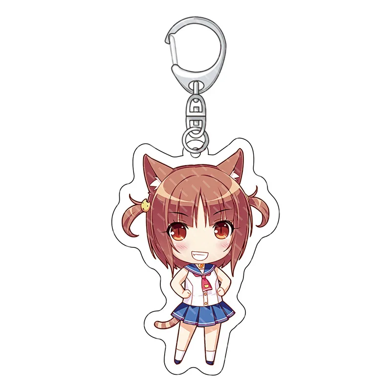 Chocola Vanilla Popular Anime Nekopara Peripheral Transparent Acrylic Keychain Backpack Pendant Comic Exhibition Gifts 6cm