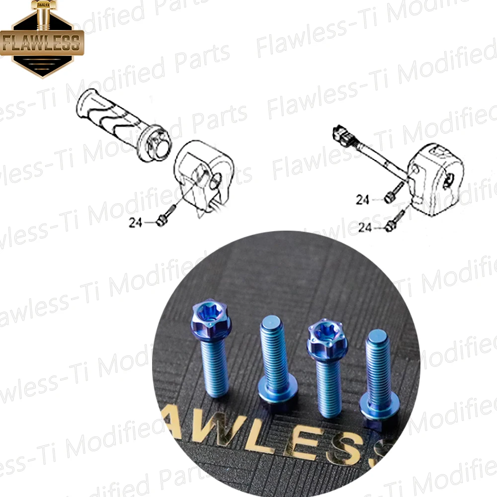 FLAWLESSTI Gr5 Titanium Bolts Front Fender Switch Rear Caliper Footrest Bolts For Honda Forza 350