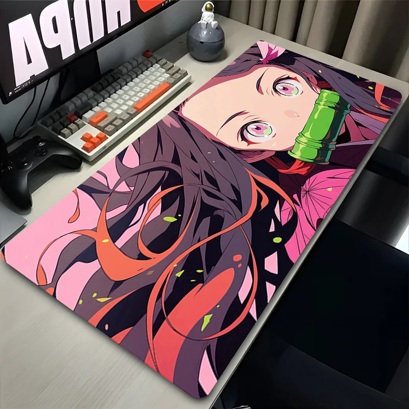 Spark Pattern Mouse Pad Laptop Japan Anime Gaming Keyboard Rug Large Demon Slayer Nezuko Mousepad PC Kawaii Sexy Girl Desk Mat