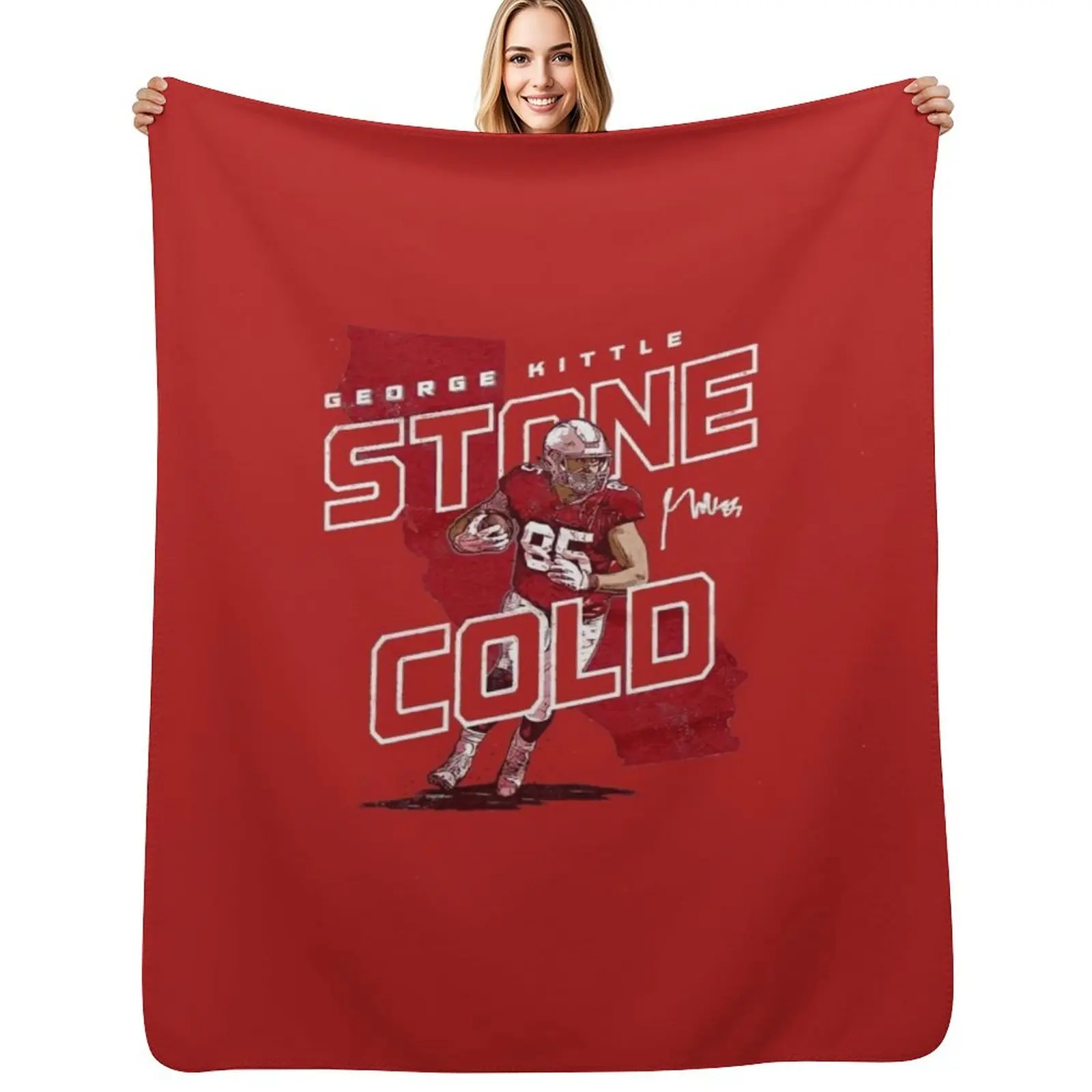 George Kittle stone cold Throw Blanket Lightweight Cozy Blanket for Bed Sofa
