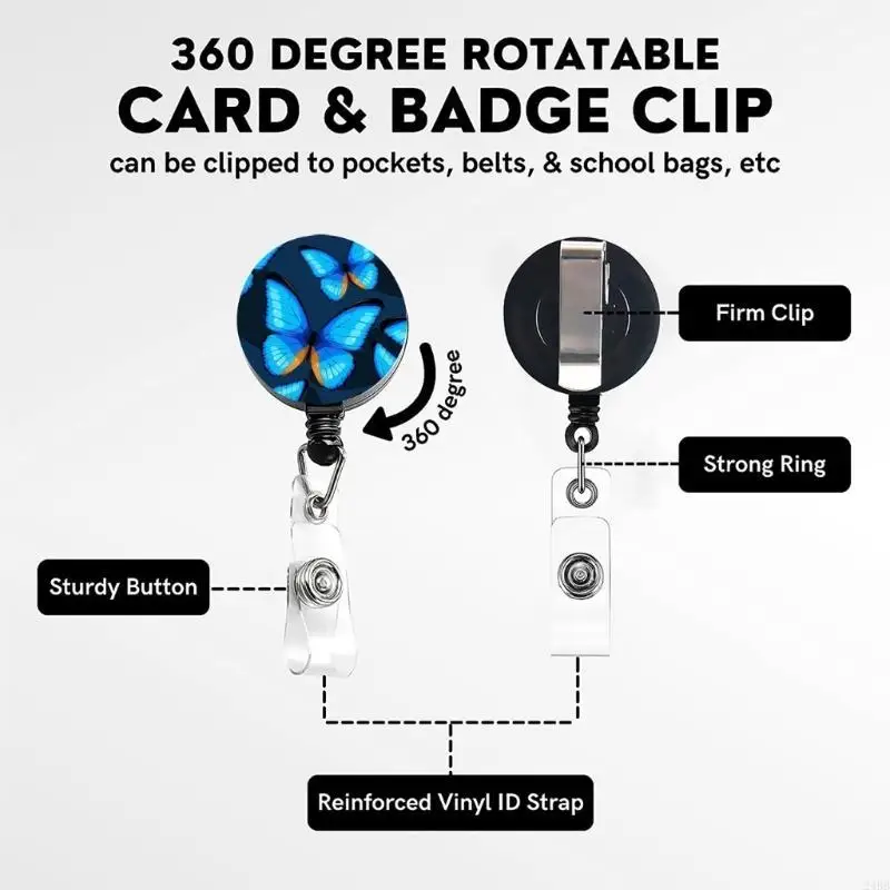 Vertical Badge Reels Holder witgh Lanyard for Office Identity Card Student Card 24BB