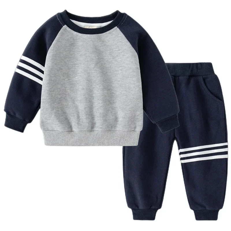 New Spring Autumn Color Patchwork Kids Boys Two-Piece Sets Children Boy Casual Tracksuit Outfits Tops Pants Children Clothes Set