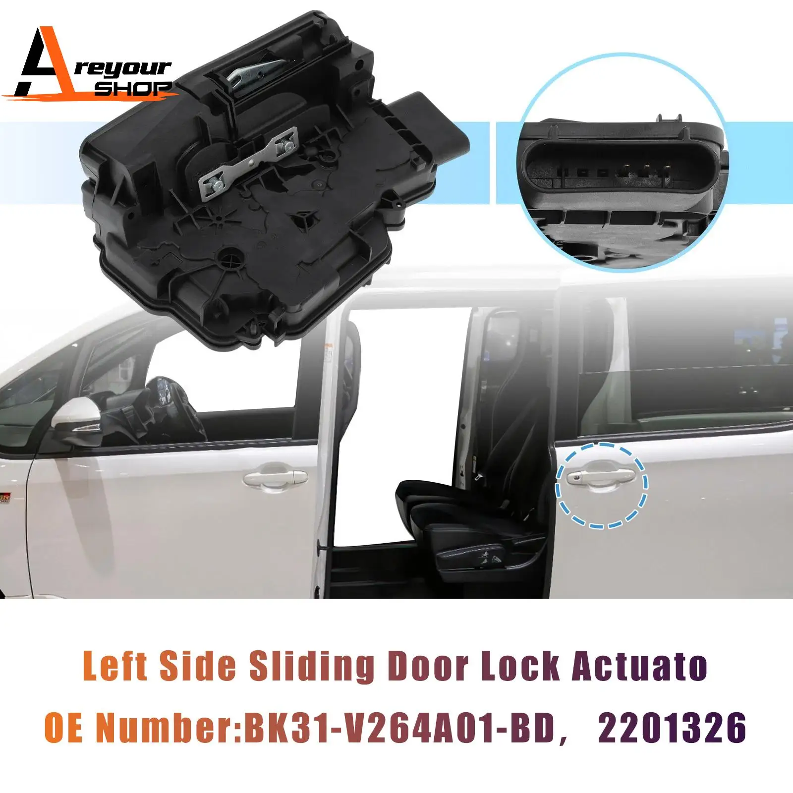 

Привод замка левой сдвижной двери Areyourshop BK31-V264A01-BD для Ford Transit MK8 2014-2024