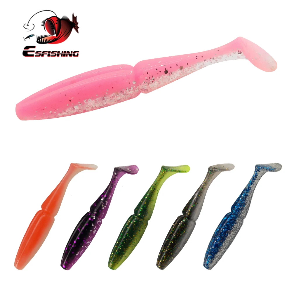 ESFISHING 50 70mm Easy Shiner Artificial Soft Silicone Bait Leurre Souple Swimbait Isca Artificial Vibration Tail Fishing Lures